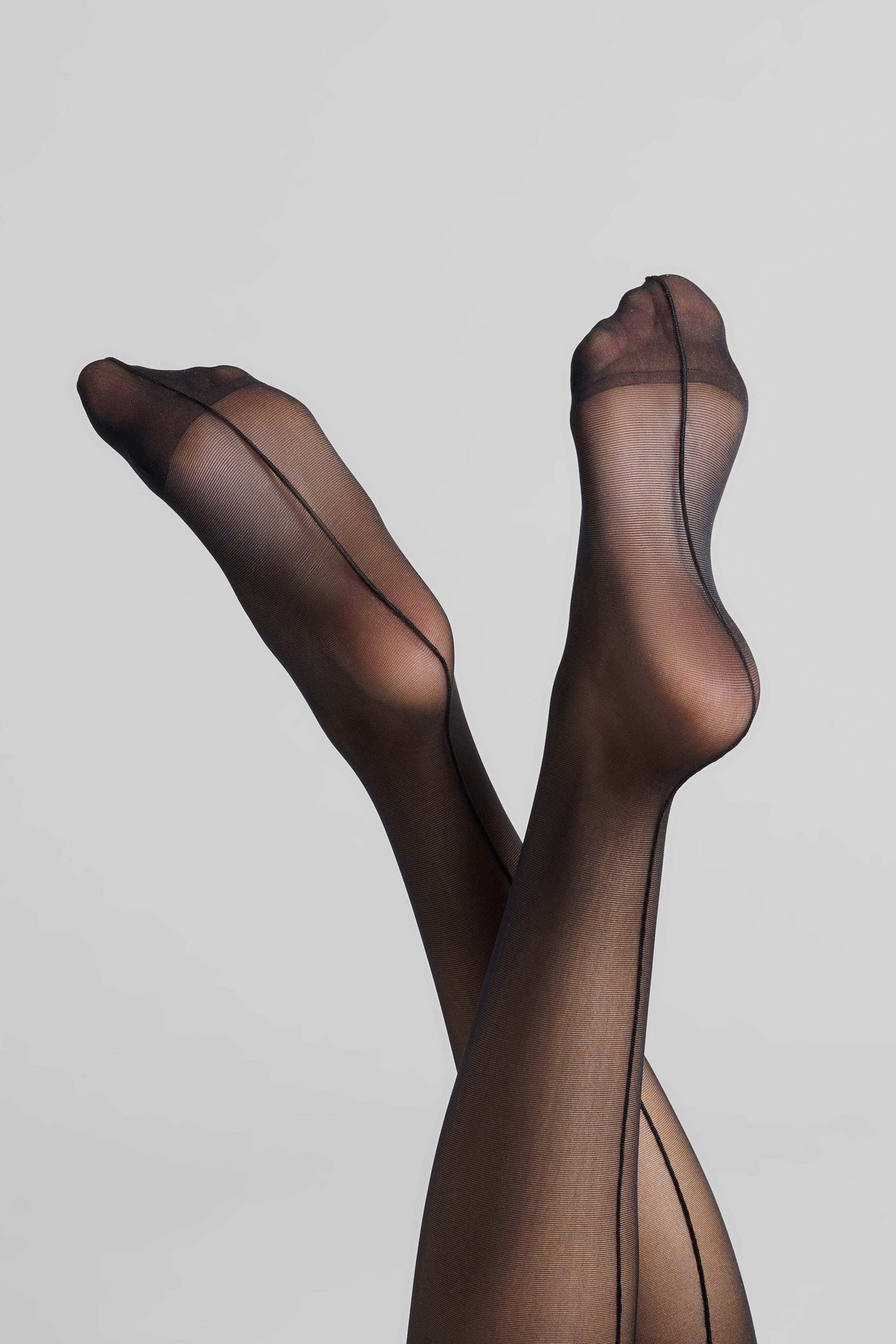 Nahtstrümpfe mit gerolltem Schnitt 20D - Legwear