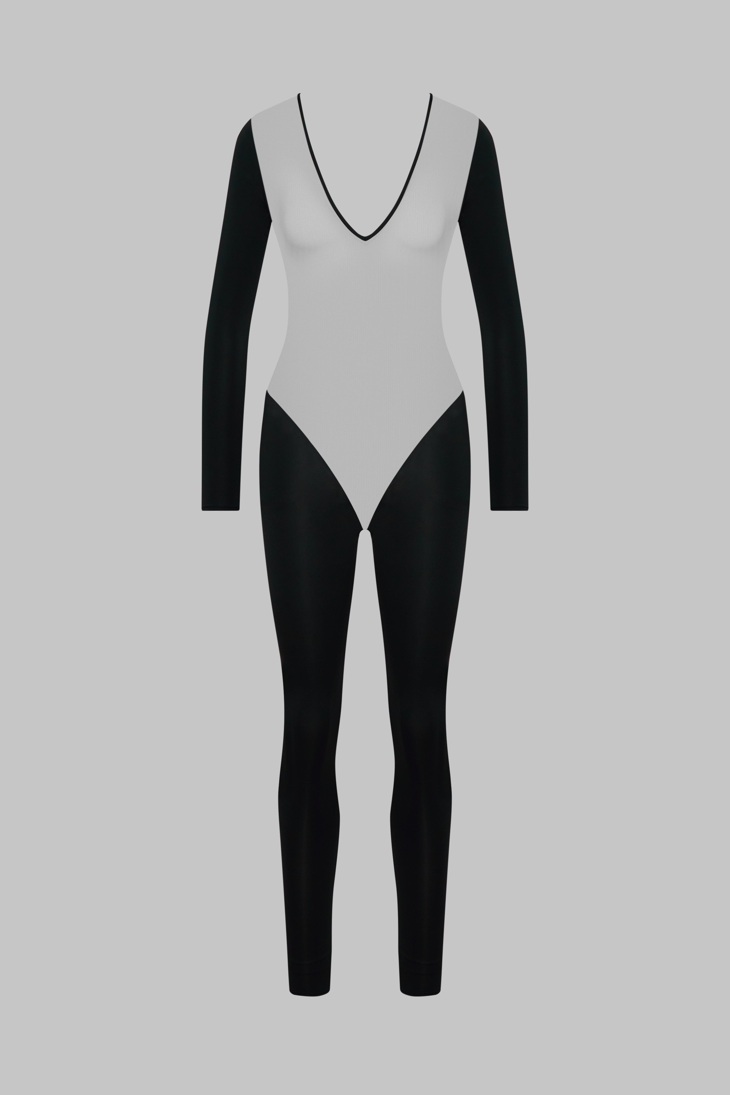 Langarm-Catsuit mit transparentem Rücken - Pure Tentation