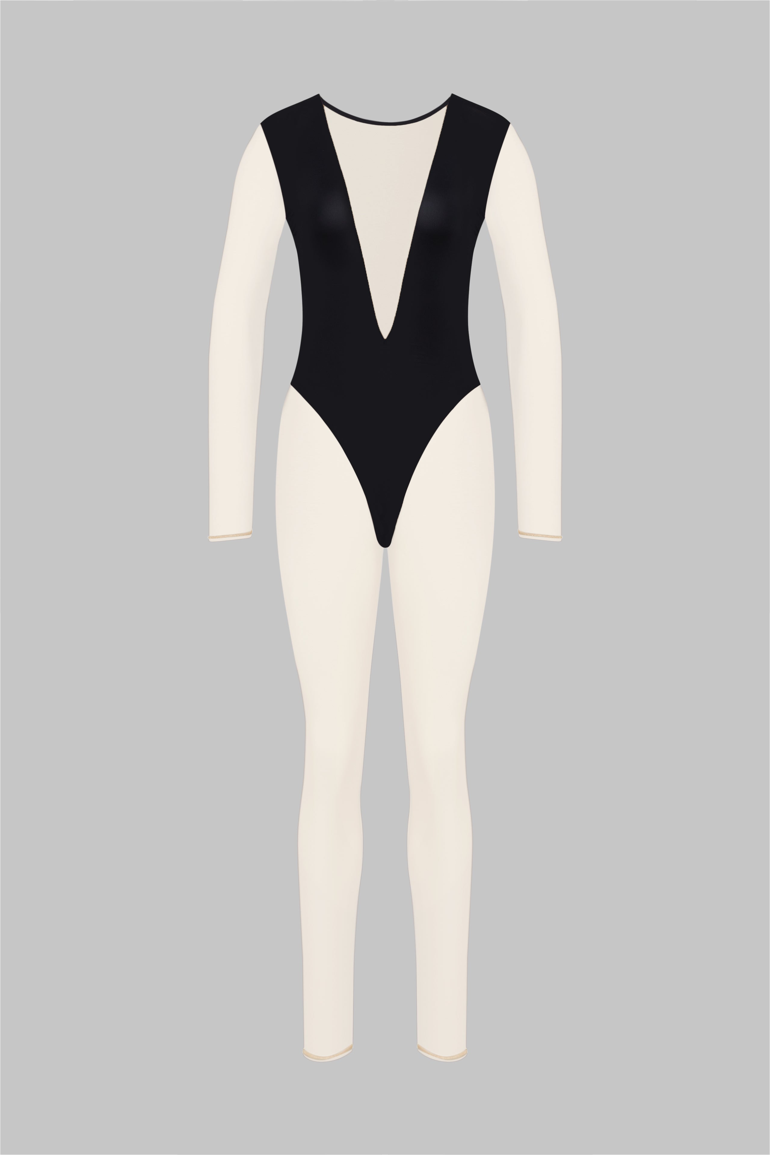 V-Ausschnitt-Langarm-Jumpsuit - Pure Tentation