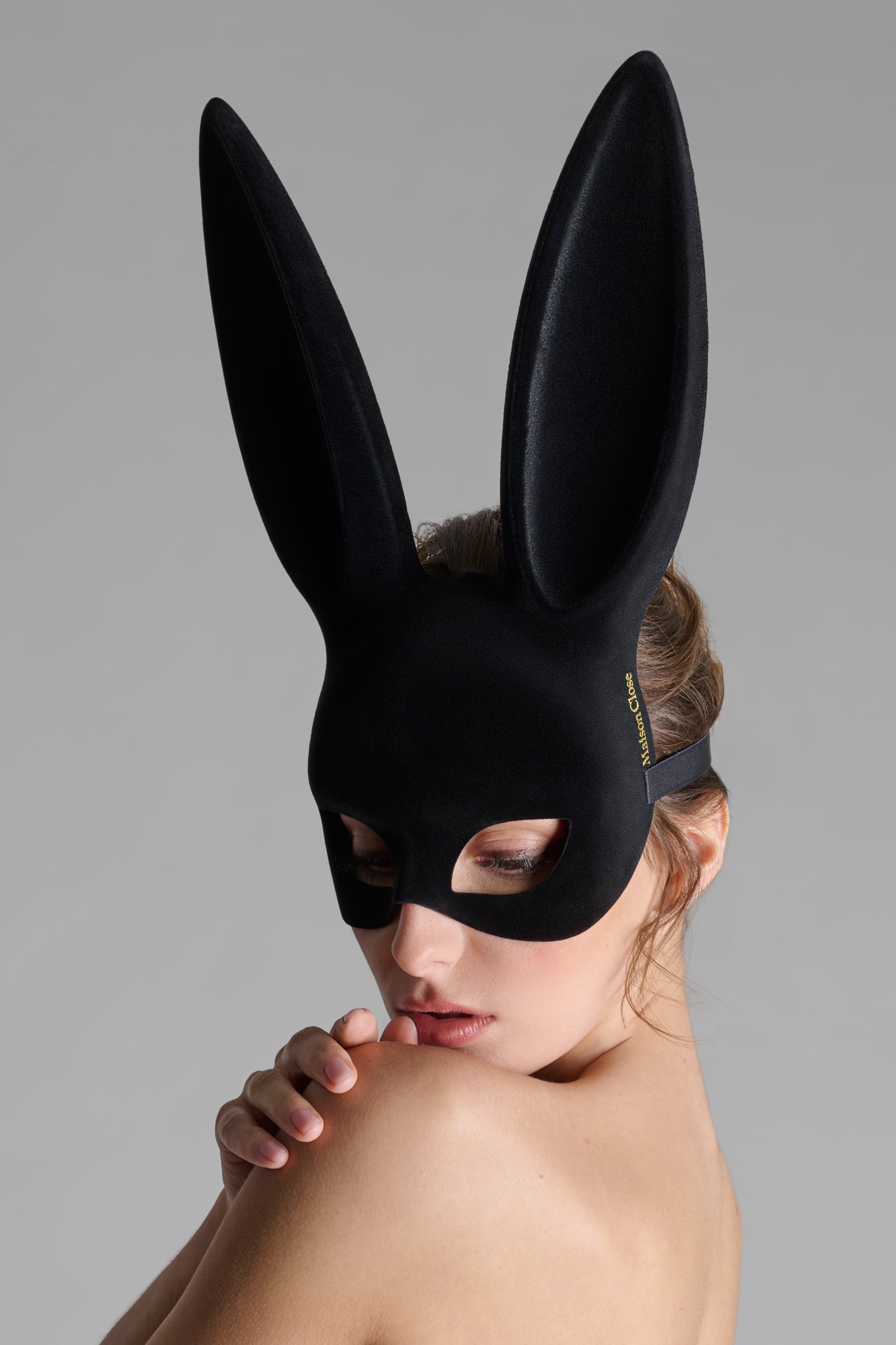 Samt-hasenmaske mit pompon - Bunny