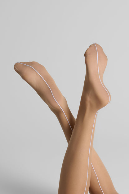 Nahtstrümpfe mit gerolltem Schnitt 20D - Legwear