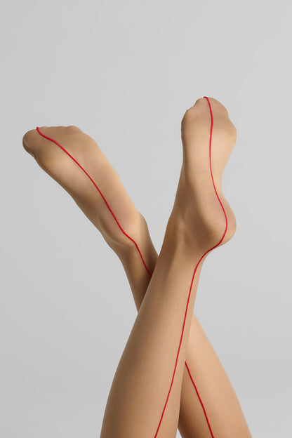 Nahtstrümpfe mit gerolltem Schnitt 20D - Legwear