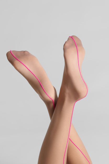 Nahtstrümpfe mit gerolltem Schnitt 20D - Legwear