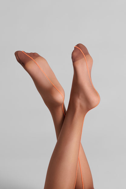 Nahtstrümpfe mit gerolltem Schnitt 20D - Legwear