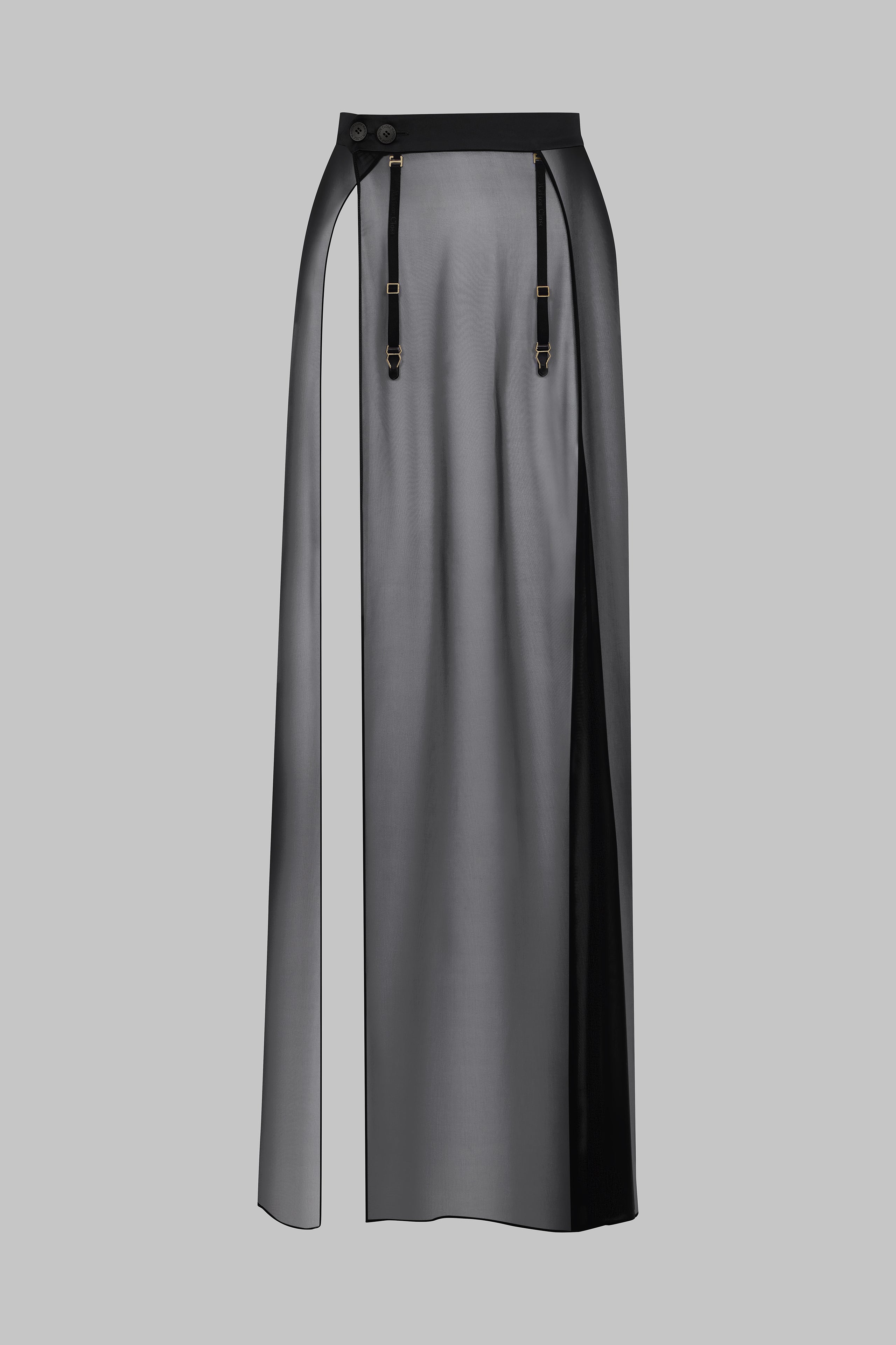 005 - Langes transparentes Wickelkleid aus Musselin