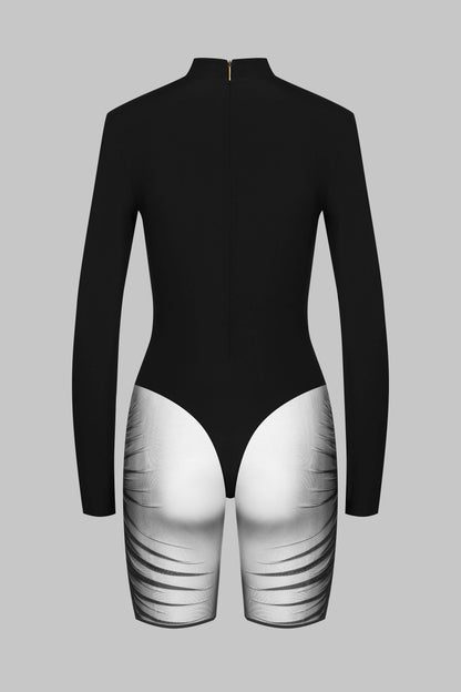 Langarm-Playsuit - Nuit Fauve