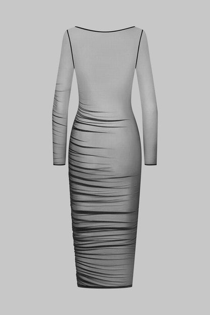 Midikleid Langarm - Nuit Fauve