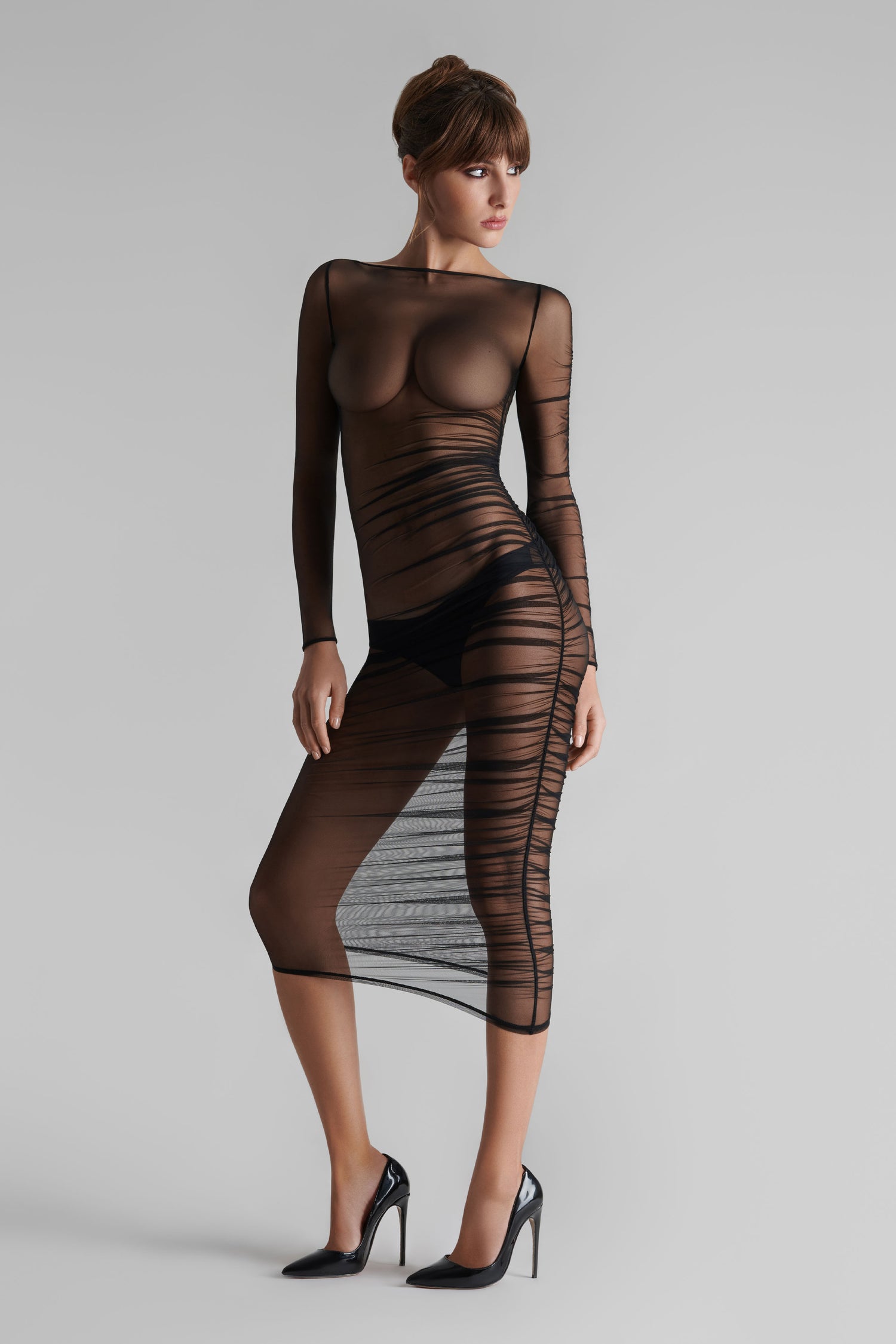 Midikleid Langarm - Nuit Fauve