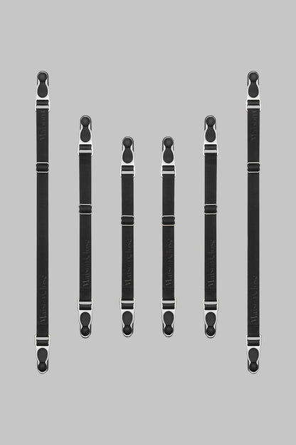 Dopple-Strumpfhalter - Schwarz/Silber - Signature