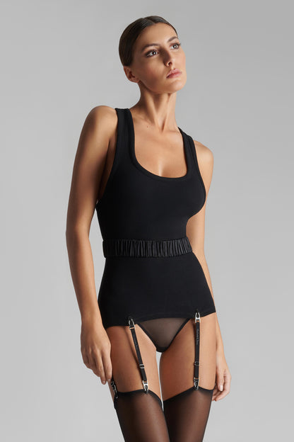 Dopple-Strumpfhalter - Schwarz/Silber - Signature