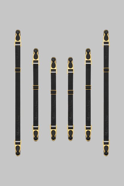 Dopple-Strumpfhalter - Schwarz/Gold - Signature