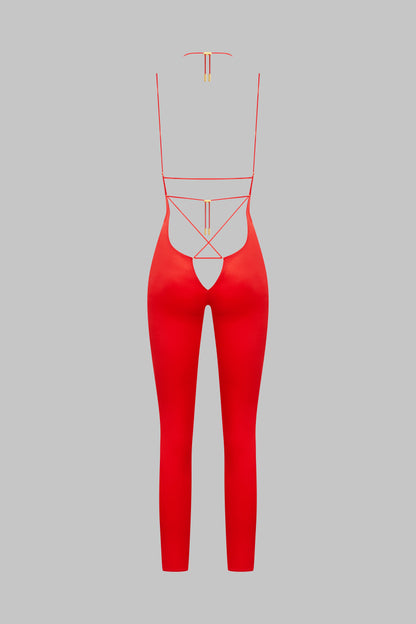 Träger-Jumpsuit mit offenem Rücken – French Kiss