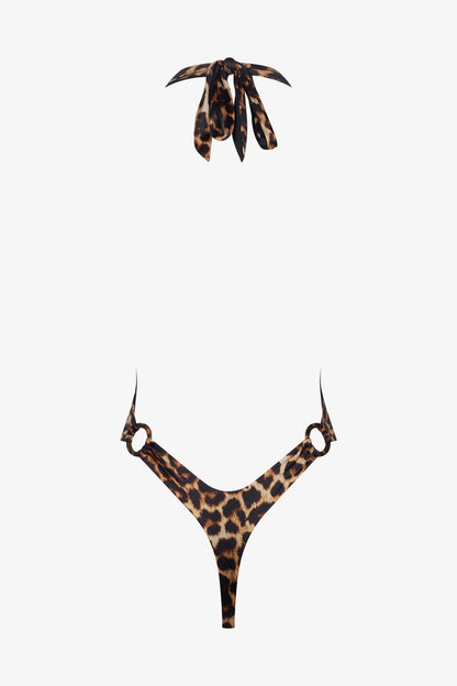 Neckholder-Badeanzug - Safari