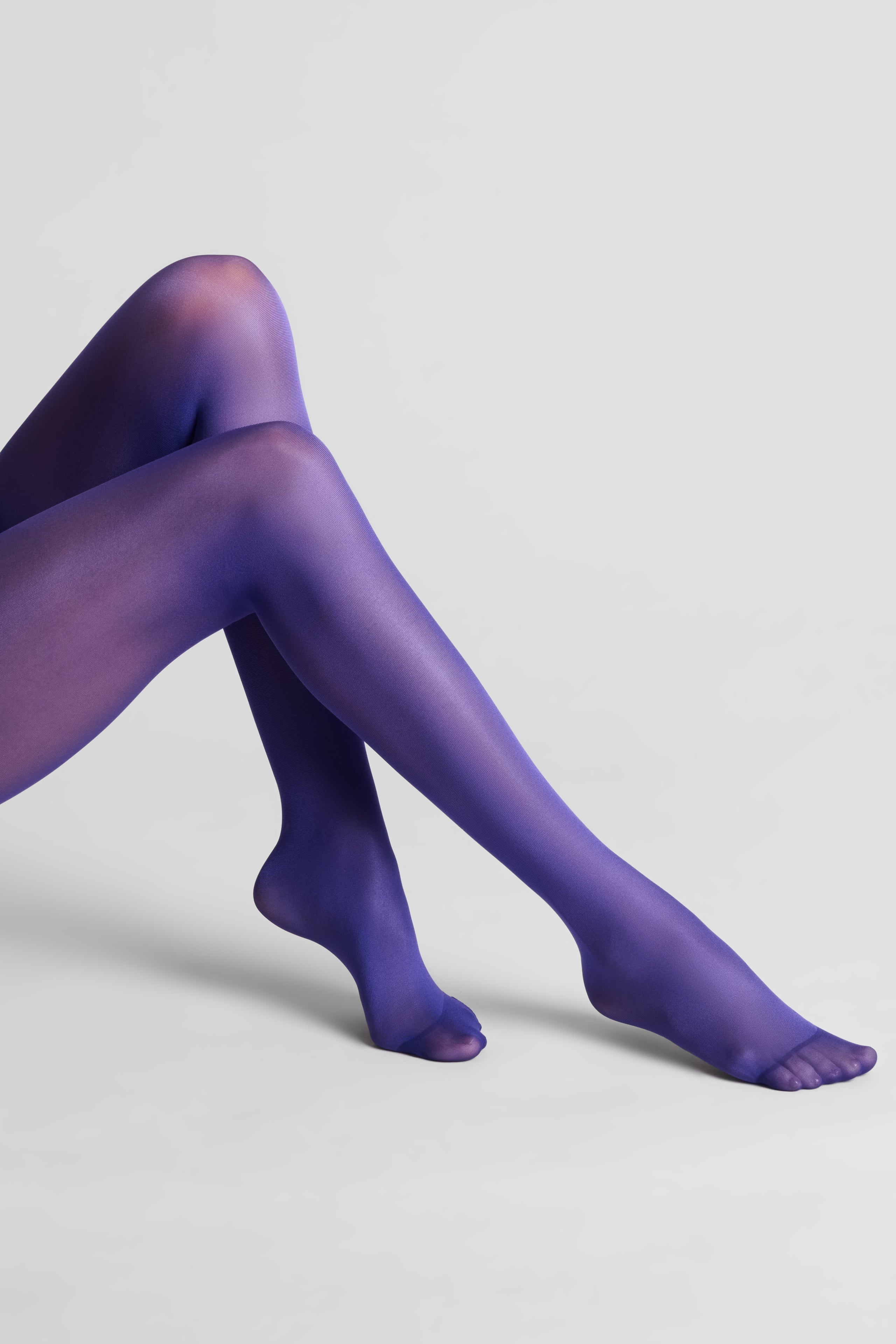 Strümpfe mit gerolltem Schnitt 40D - Violett - Les Coquetteries