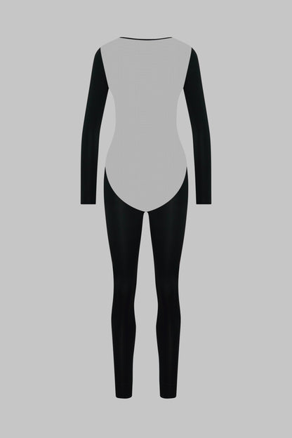 Langarm-Catsuit mit transparentem Rücken - Pure Tentation