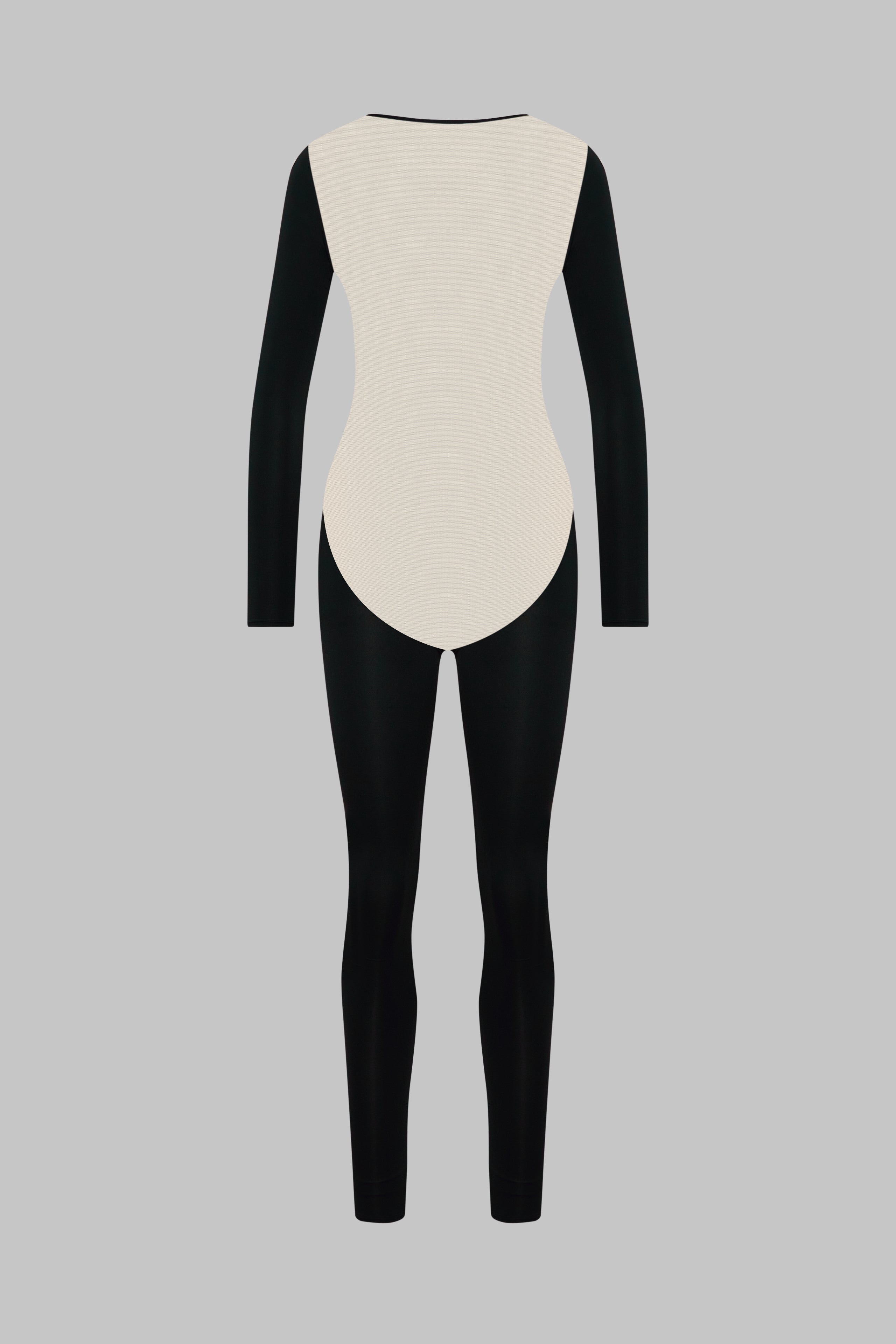 Langarm-Jumpsuit mit transparentem Rücken - Pure Tentation