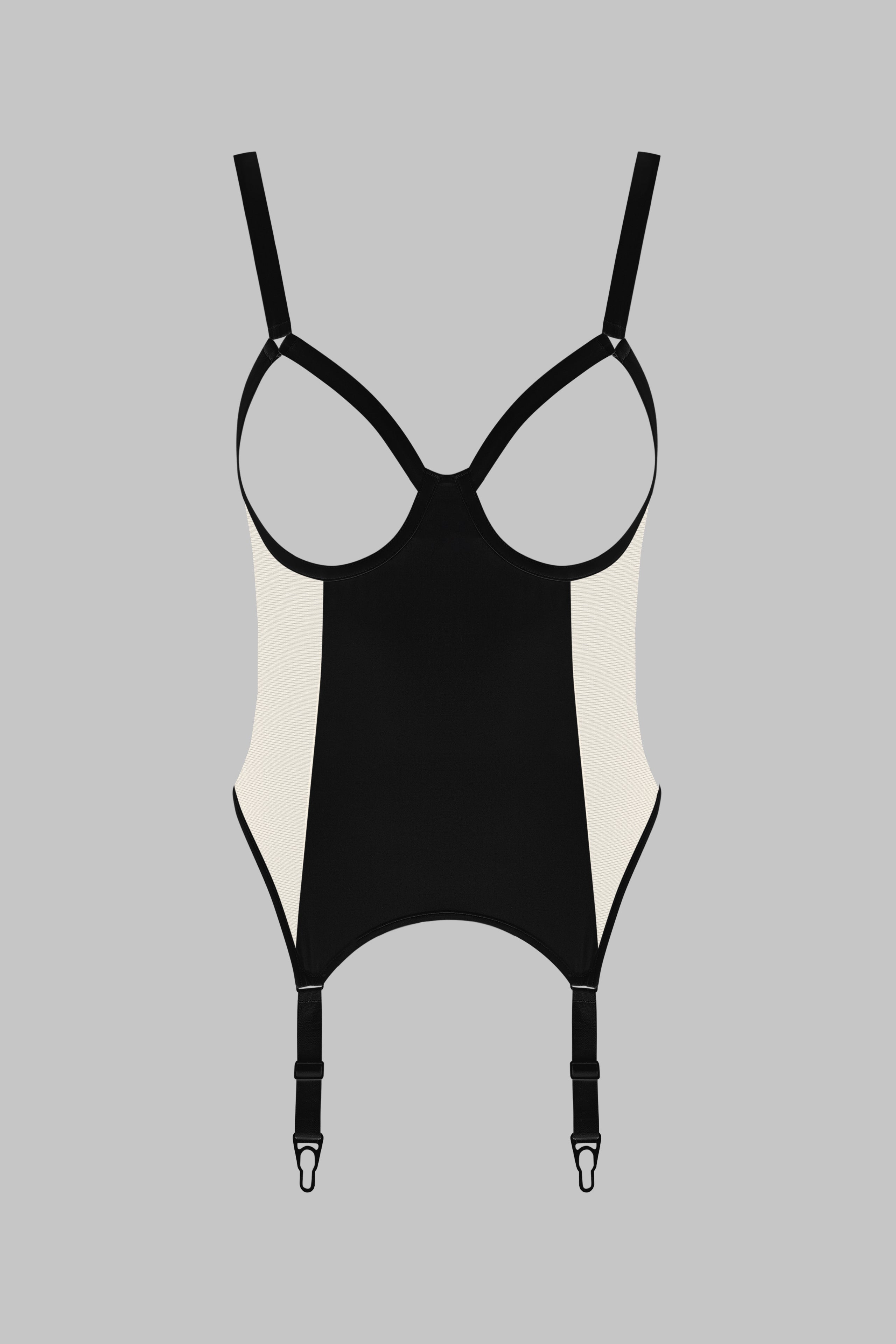 Offener Body mit Strumpfhaltern - Pure Tentation