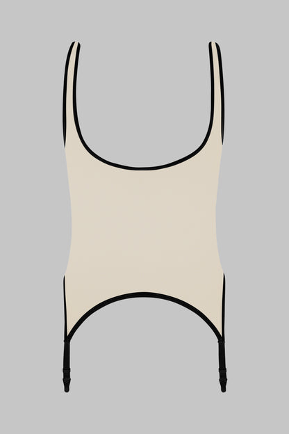 Träger-Jumpsuit mit Strumpfhaltern - Pure Tentation