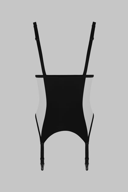 Offener Catsuit mit Strumpfhaltern - Pure Tentation