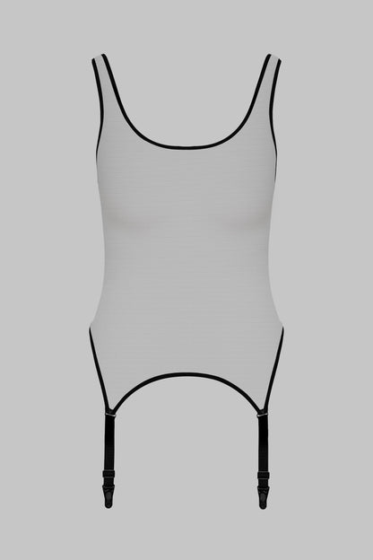 Träger-Catsuit mit Strumpfhaltern - Pure Tentation