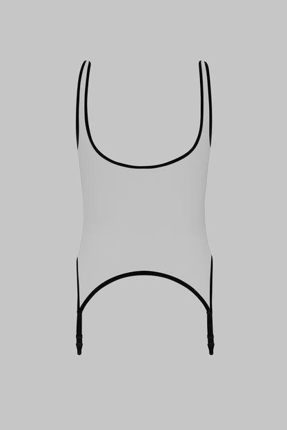 Träger-Catsuit mit Strumpfhaltern - Pure Tentation