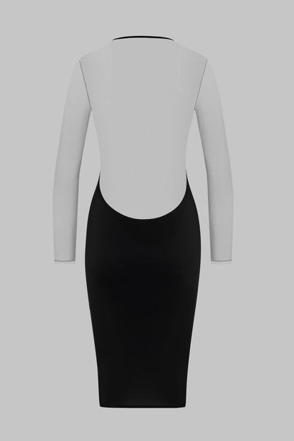 Midi-Langarmkleid mit V-Ausschnitt - Pure Tentation