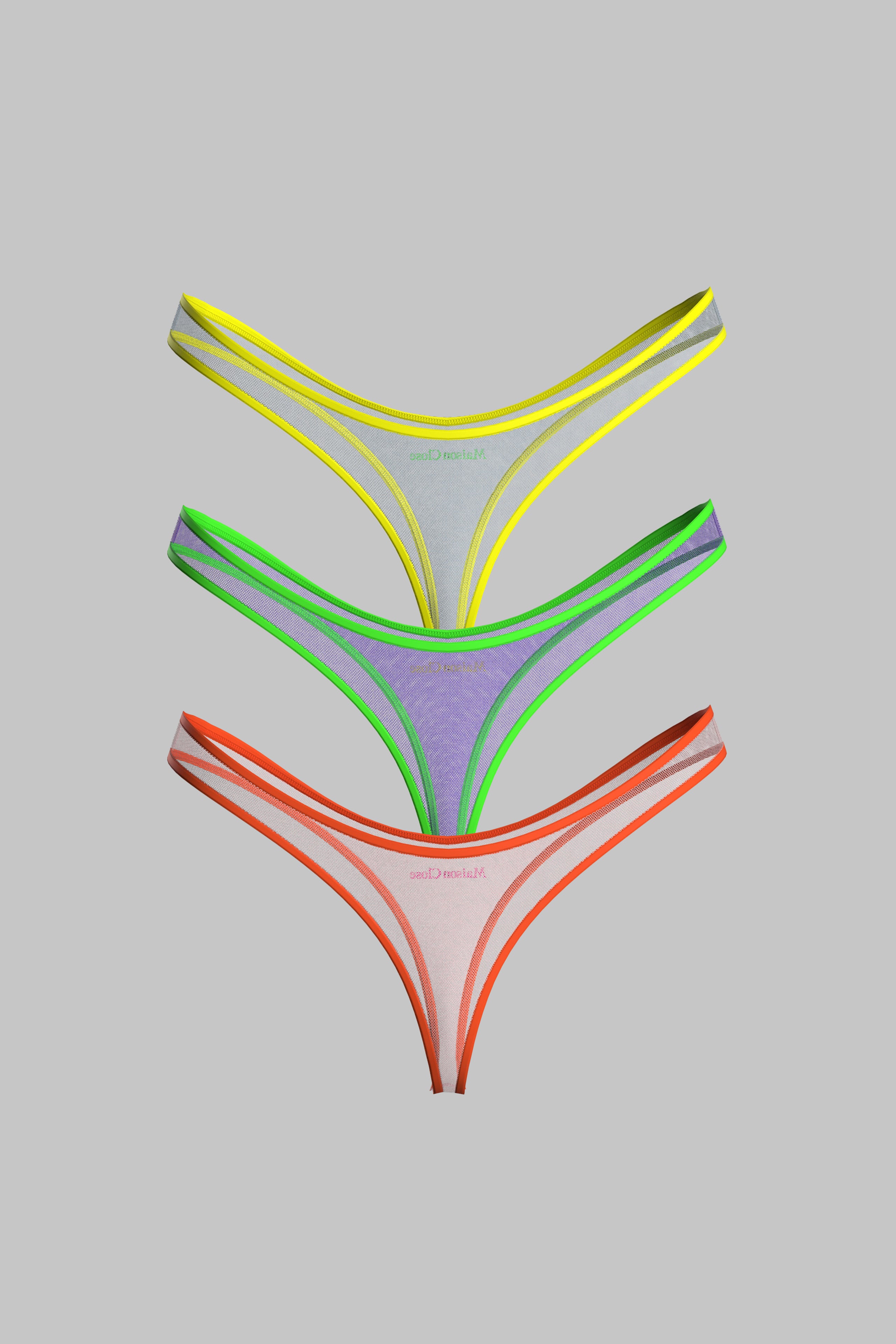 Set aus 3 hoch ausgeschnittenen Strings - Panorama