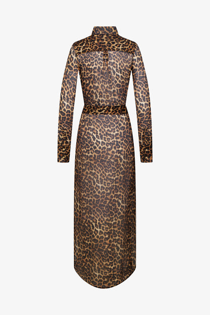 Langes Hemdblusenkleid - Safari