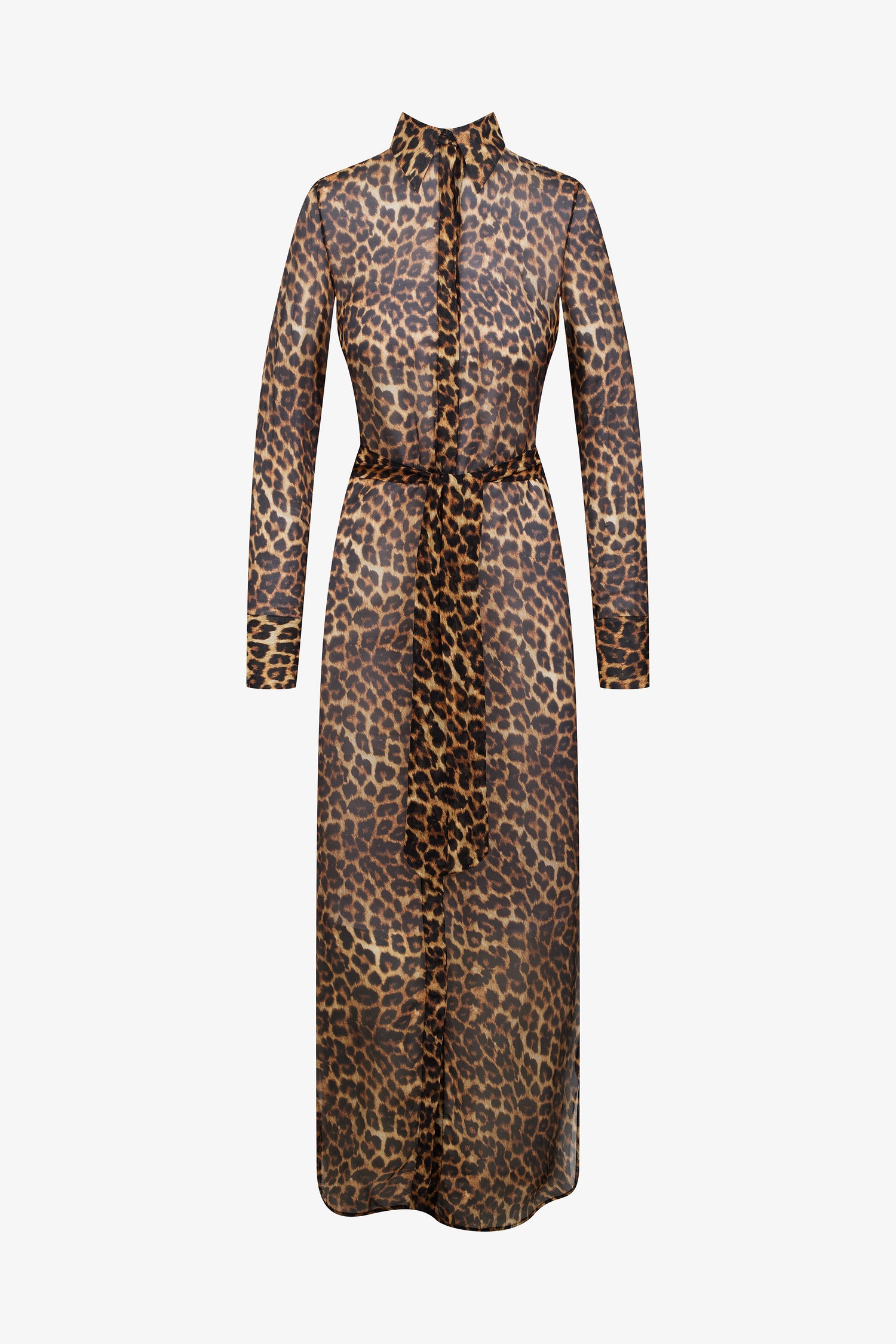 Langes Hemdblusenkleid - Safari