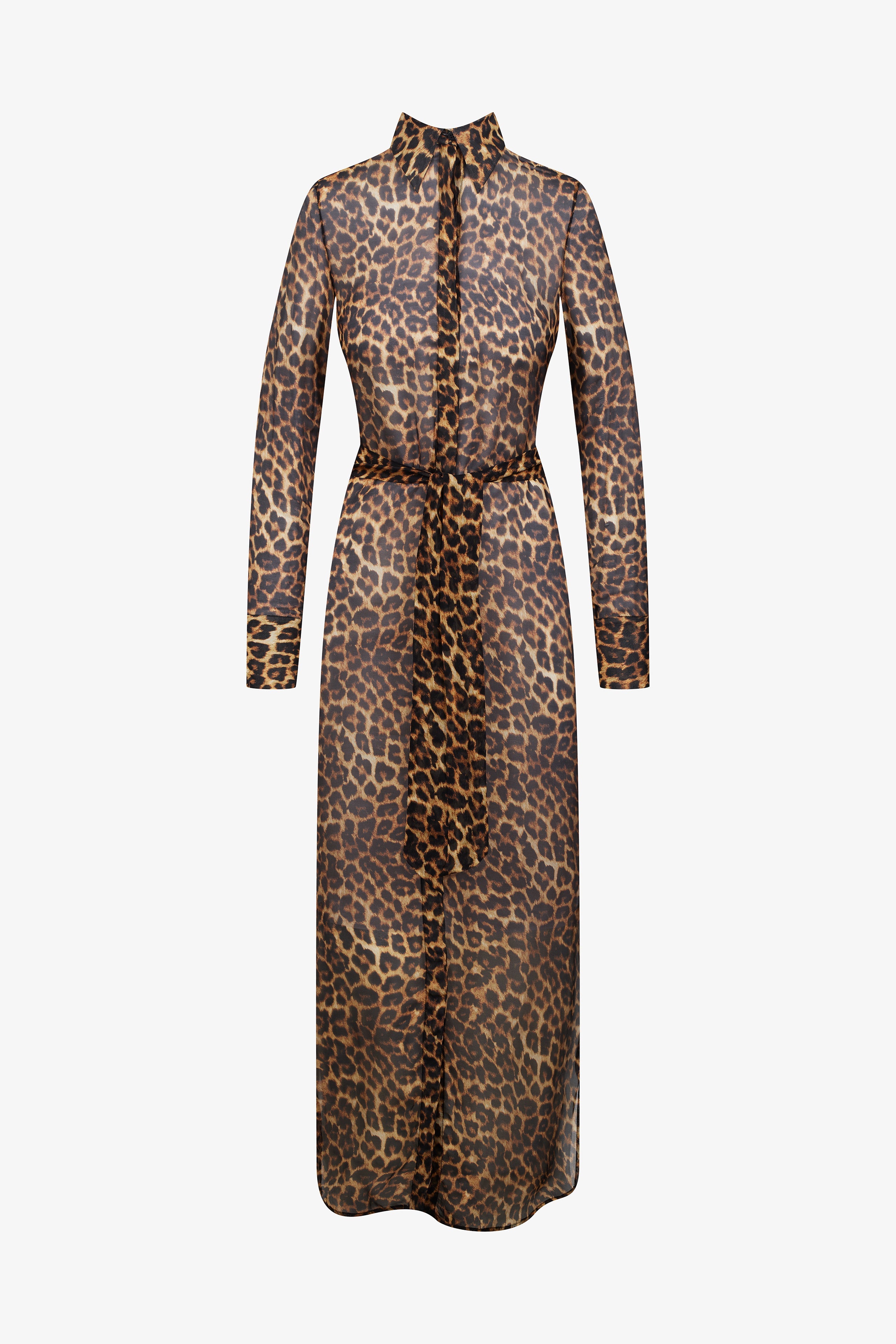 Langes Hemdblusenkleid - Safari