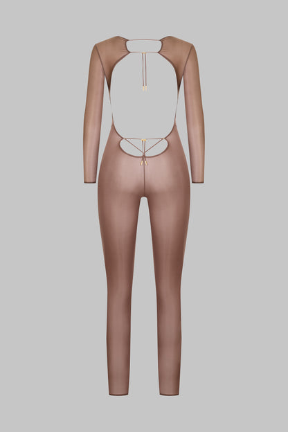 Rückenfreier Langarm-Catsuit - French Kiss Light