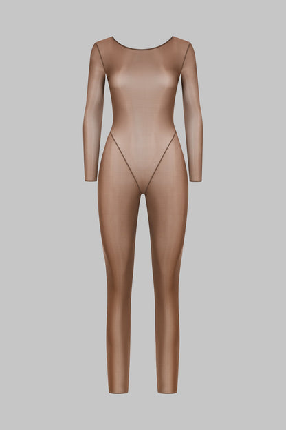 Rückenfreier Langarm-Catsuit - French Kiss Light