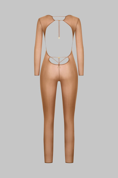 Rückenfreier Langarm-Catsuit - French Kiss Light