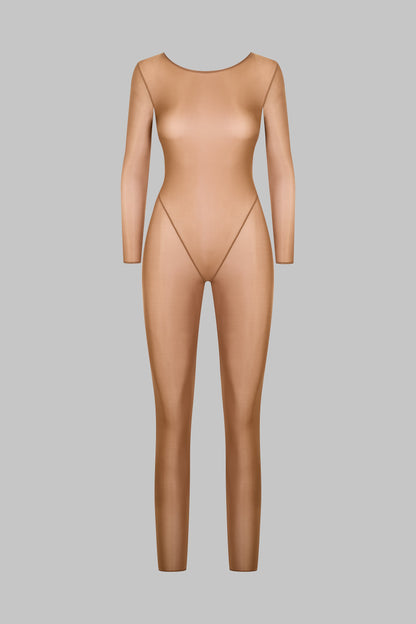 Rückenfreier Langarm-Catsuit - French Kiss Light