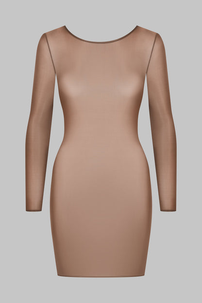 Kurzes Kleid mit offenem Rücken und langen Ärmeln - French Kiss Light