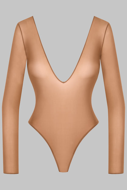 Rückenfreier Langarm-Stringbody - French Kiss Light