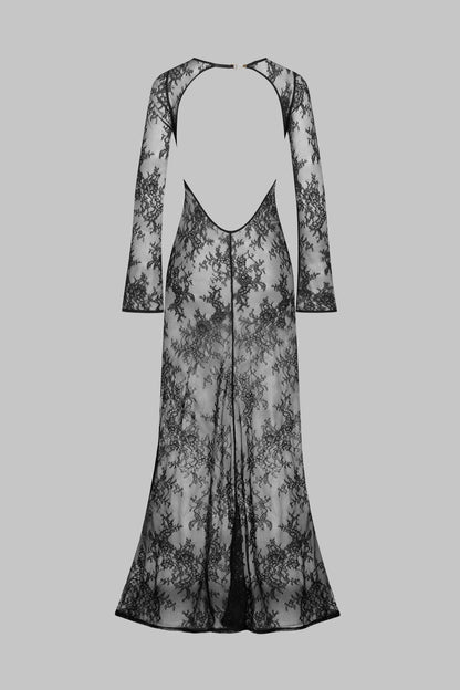 030 - Langes Spitzenkleid mit offenem Rücken - 24 Secret Days