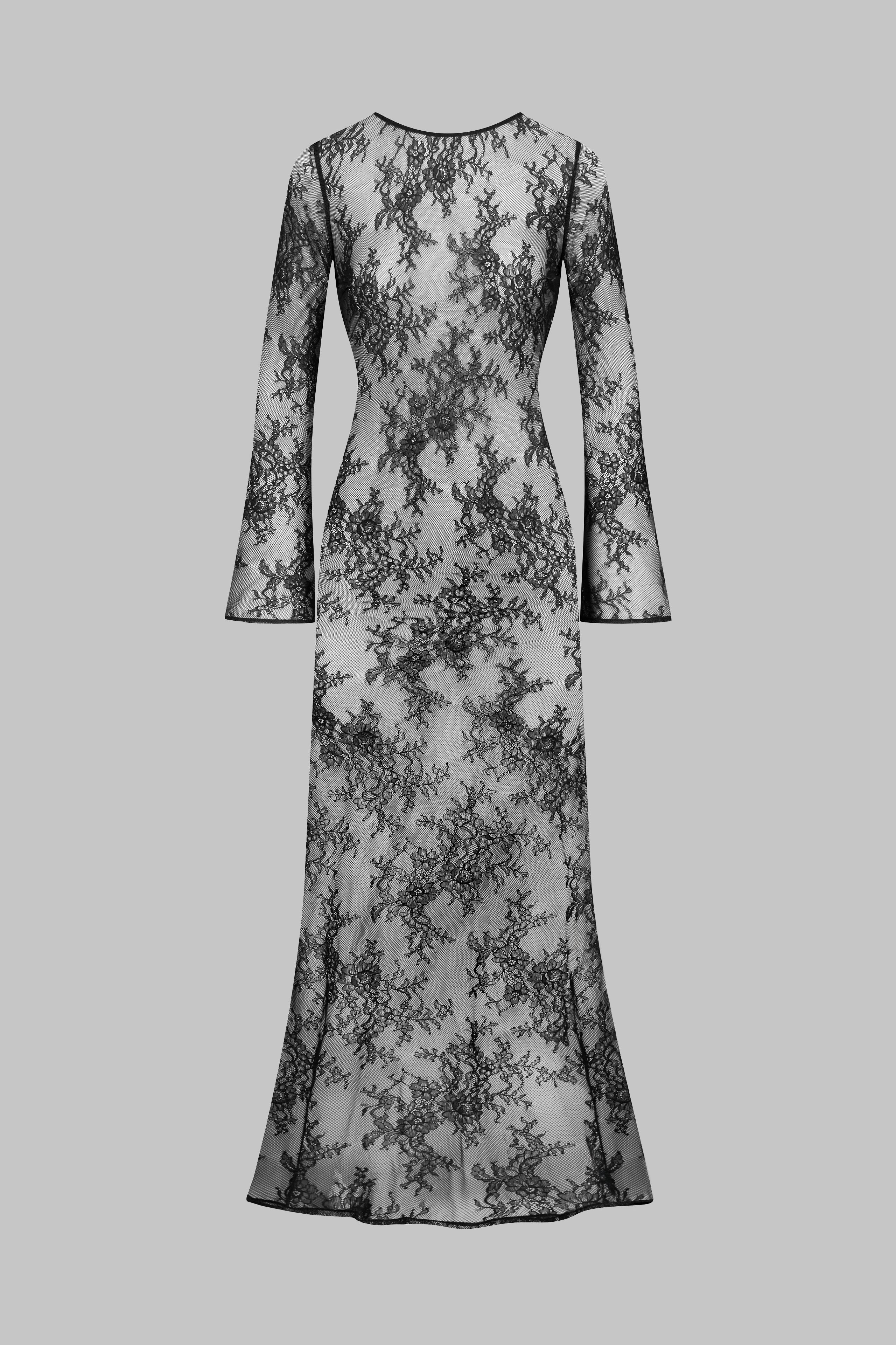 030 - Langes Spitzenkleid mit offenem Rücken - 24 Secret Days