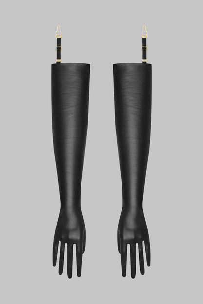 Opernhandschuhe aus Leder mit Strumpfhaltern