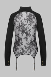 032 - Strapshemd mit Spitzenrücken 