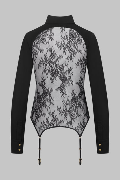 032 - Strapshemd mit Spitzenrücken 