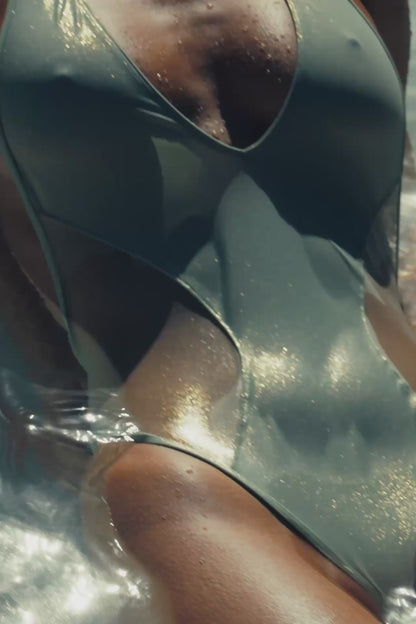 Einteiliger Badeanzug mit freiem Rücken - Minuit