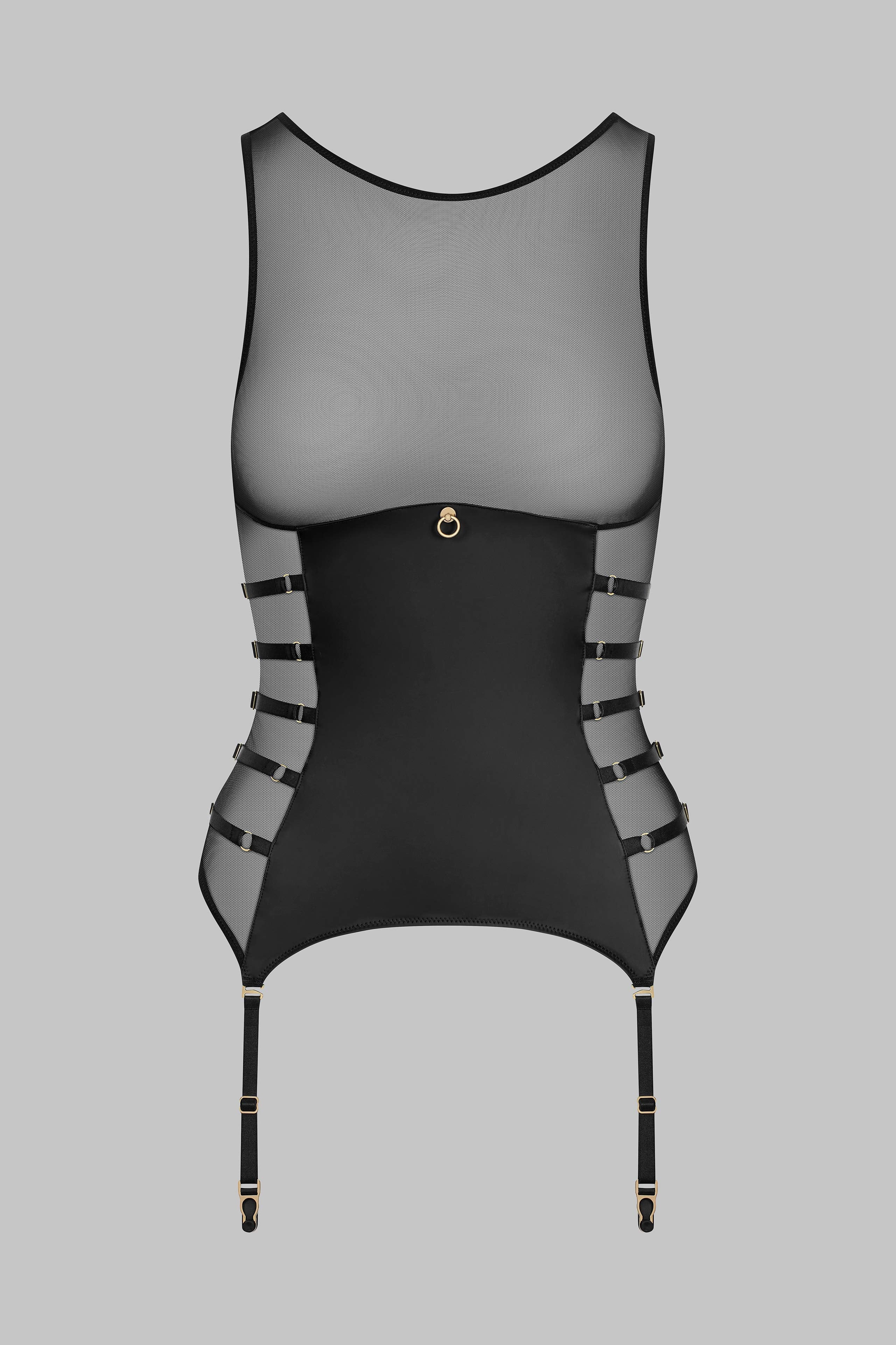 Tanktop mit Strumpfhaltern - Chambre Noire