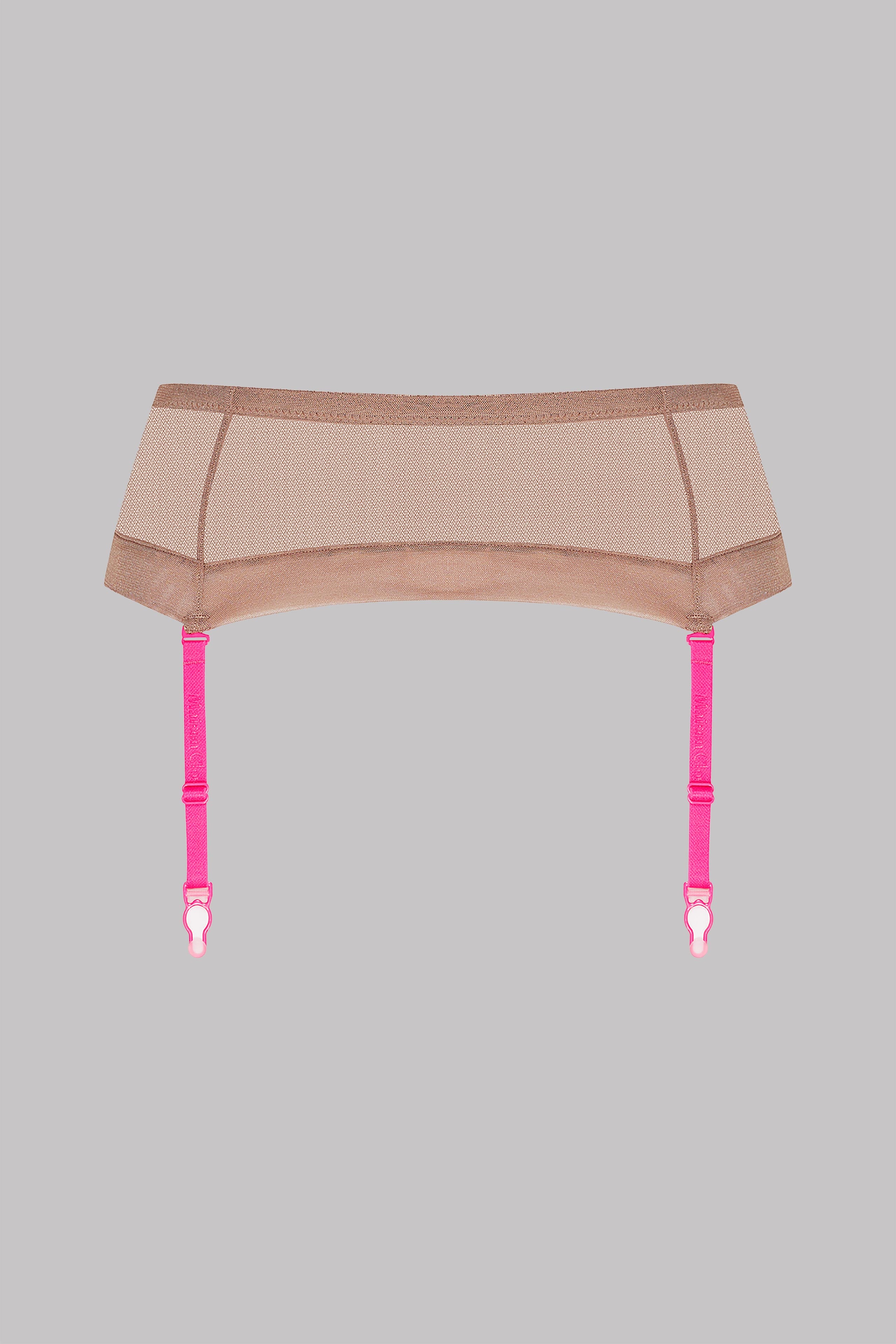 Strumpfhaltergürtel - Corps à Corps - Taupe/Neon-Rosa